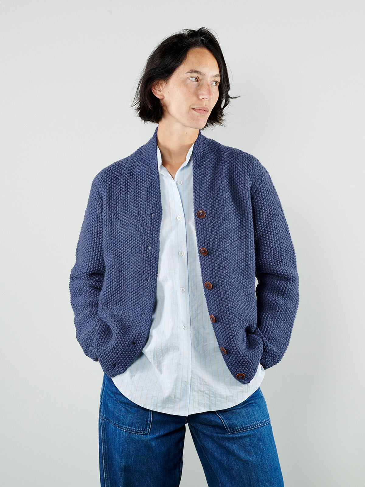 ERIN / HANDSTRICK / TAUBENBLAU