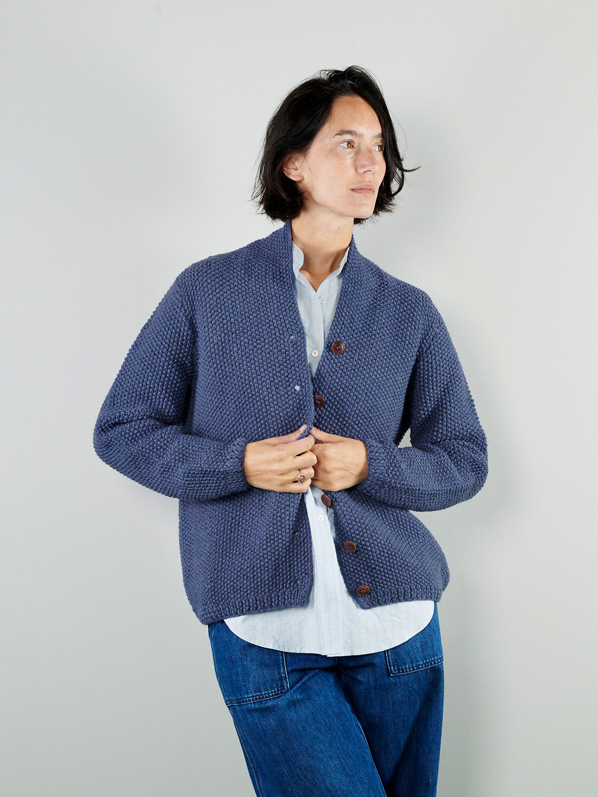 ERIN / HANDSTRICK / TAUBENBLAU